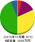 矢野電業社 貸借対照表 2010年12月期