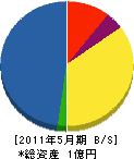 熊渕建設 貸借対照表 2011年5月期