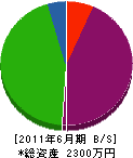 北成ブルトーザ工事 貸借対照表 2011年6月期