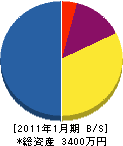 小野寺建設 貸借対照表 2011年1月期