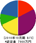 山本土木 貸借対照表 2010年10月期