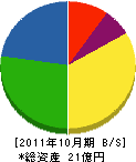 東京戸張 貸借対照表 2011年10月期