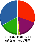 湯浅電機 貸借対照表 2010年3月期