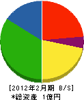 田上総業 貸借対照表 2012年2月期