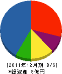 中田建設 貸借対照表 2011年12月期