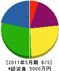 高橋鉄工所 貸借対照表 2011年5月期