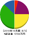 キムラ 貸借対照表 2010年10月期
