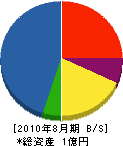 中村康組 貸借対照表 2010年8月期