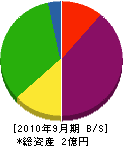 関谷土木 貸借対照表 2010年9月期