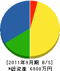 岡田電気商会 貸借対照表 2011年9月期