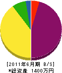 藤川水道 貸借対照表 2011年6月期