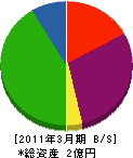 日本地下工業 貸借対照表 2011年3月期