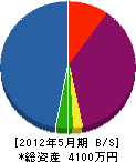 芦田興業 貸借対照表 2012年5月期