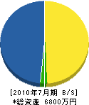 和久田建設 貸借対照表 2010年7月期