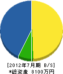 寿造園 貸借対照表 2012年7月期
