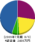 梶村設備工業 貸借対照表 2009年7月期