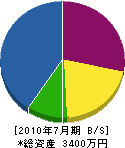 中山庭園 貸借対照表 2010年7月期