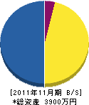 十和田電気通信工業 貸借対照表 2011年11月期