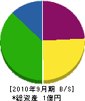 菊地原水道 貸借対照表 2010年9月期 菊地原水道 貸借対照表 2010年9月期