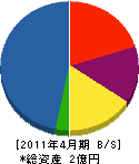 岡根電気工事 貸借対照表 2011年4月期