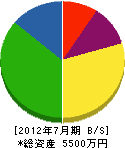 太田装美社 貸借対照表 2012年7月期