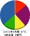 日本施設 貸借対照表 2012年8月期