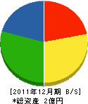新西日本冷機 貸借対照表 2011年12月期