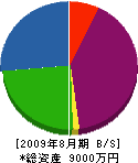 田中建築 貸借対照表 2009年8月期