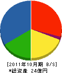 タカノ建設 貸借対照表 2011年10月期