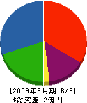 田中建設 貸借対照表 2009年8月期