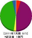 渡邉工務店 貸借対照表 2011年7月期