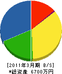 大牟田市管工事（同） 貸借対照表 2011年3月期