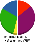 島田住設 貸借対照表 2010年8月期