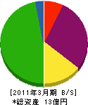 田中産業 貸借対照表 2011年3月期