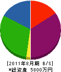 島田住設 貸借対照表 2011年8月期