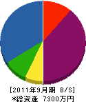 瀬戸内産業 貸借対照表 2011年9月期