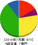 石田通信機 貸借対照表 2010年7月期