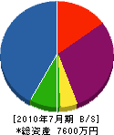 永田建設 貸借対照表 2010年7月期
