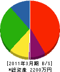 穴田組 貸借対照表 2011年3月期
