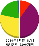 寺田工務店 貸借対照表 2010年7月期