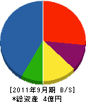 河津工業 貸借対照表 2011年9月期