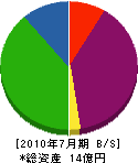 寺沢建設 貸借対照表 2010年7月期