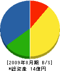 平松電気工事 貸借対照表 2009年8月期