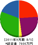 山本電設工業 貸借対照表 2011年9月期