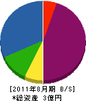 野崎工務店 貸借対照表 2011年8月期