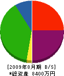 松阪管工業 貸借対照表 2009年8月期