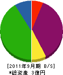 藤原土木 貸借対照表 2011年9月期