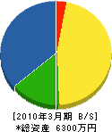 小田原市管工事（同） 貸借対照表 2010年3月期