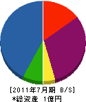 ワタヨシ建設 貸借対照表 2011年7月期