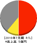 亮誠建設 損益計算書 2010年7月期